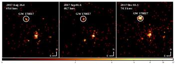 Røntgenbilleder af feltet med GW170817 optaget med Chandra